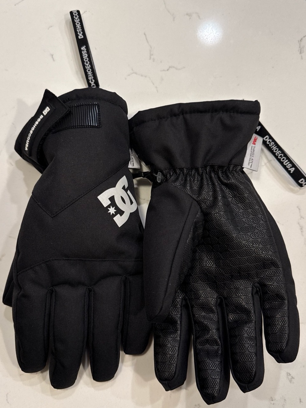 DC Men’s Black Insulated Snow Gloves with Grip Palm